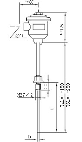 M27×2固定螺紋隔爆鎧裝熱電阻型號規(guī)格